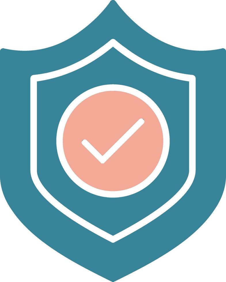 Shield Glyph Two Color Icon vector