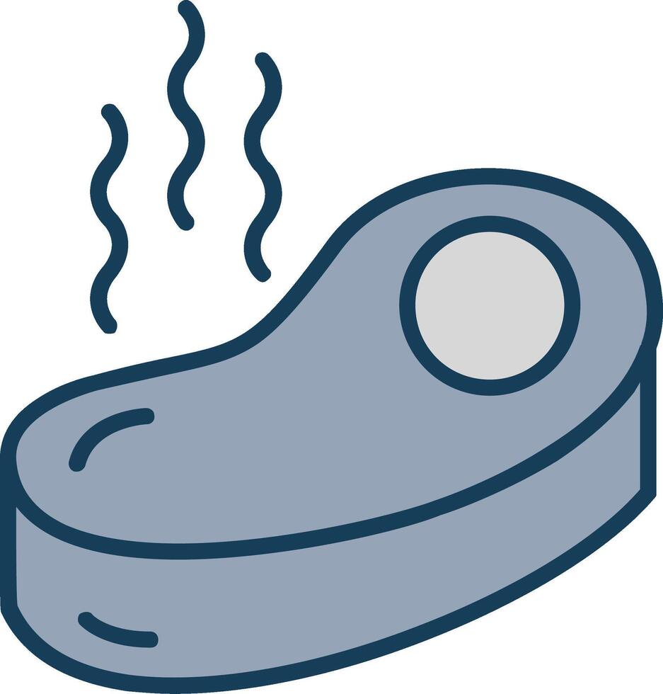 Steak Line Filled Grey Icon vector