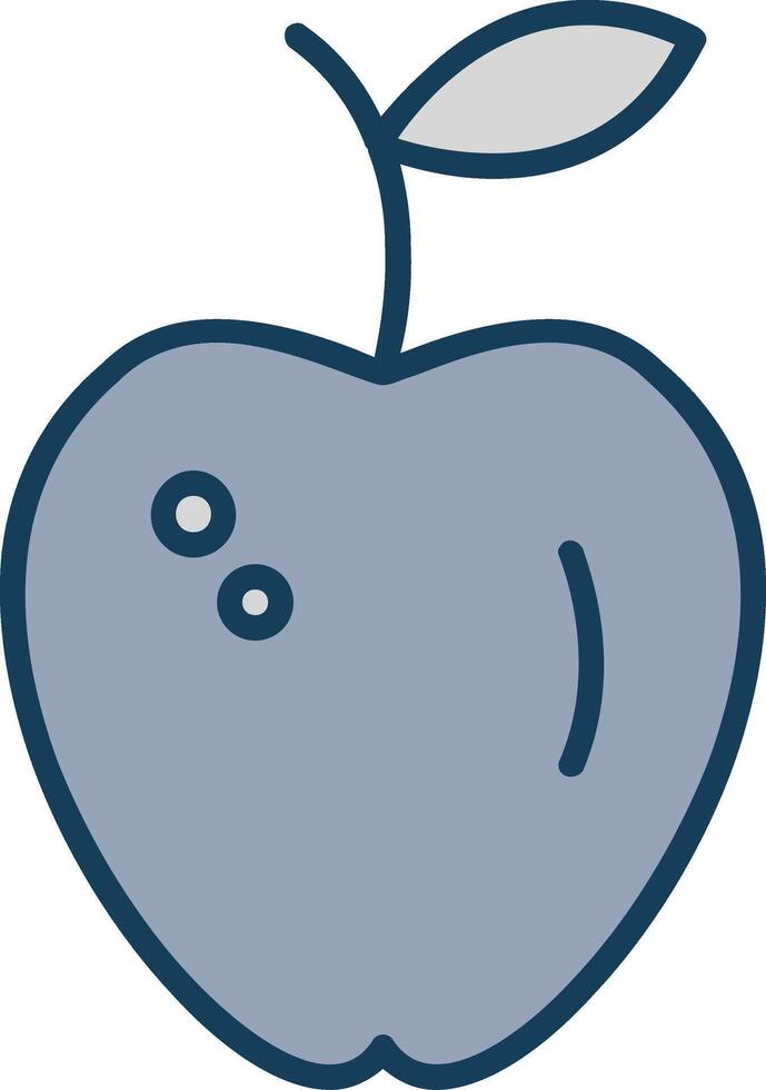 manzana línea lleno gris icono vector