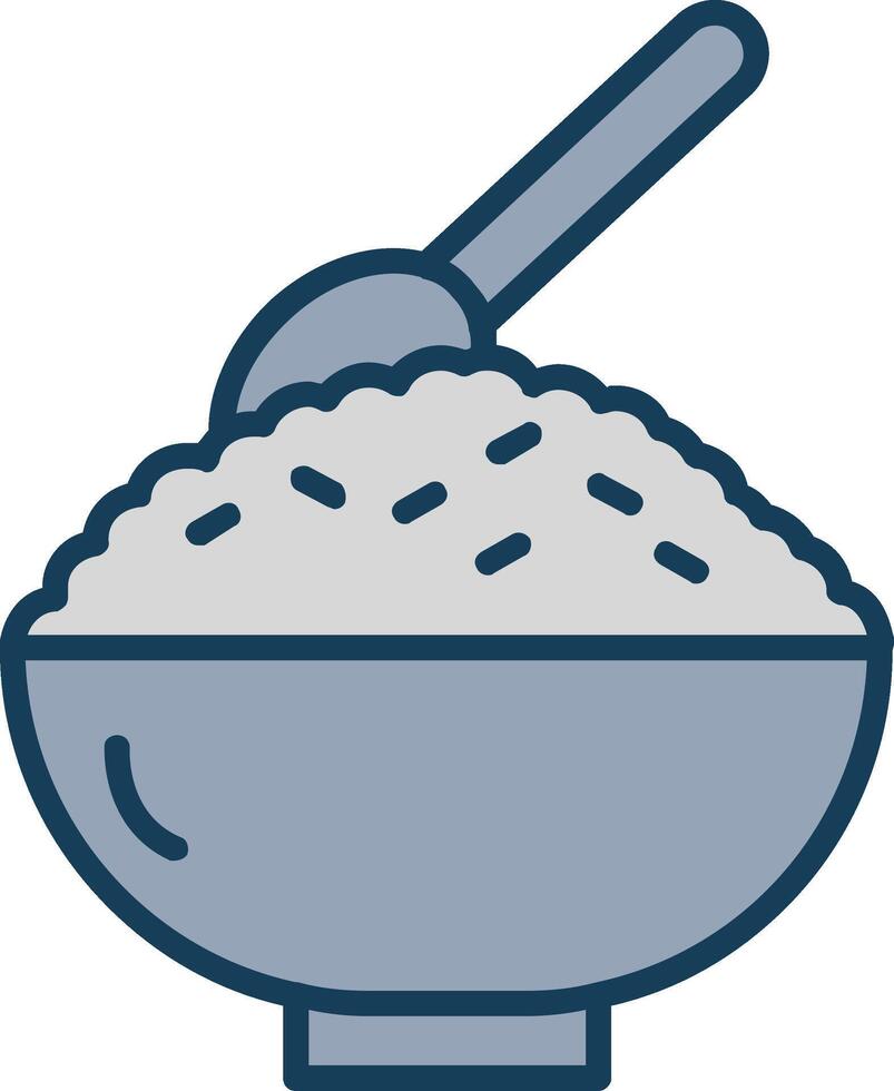 Rice Line Filled Grey Icon vector