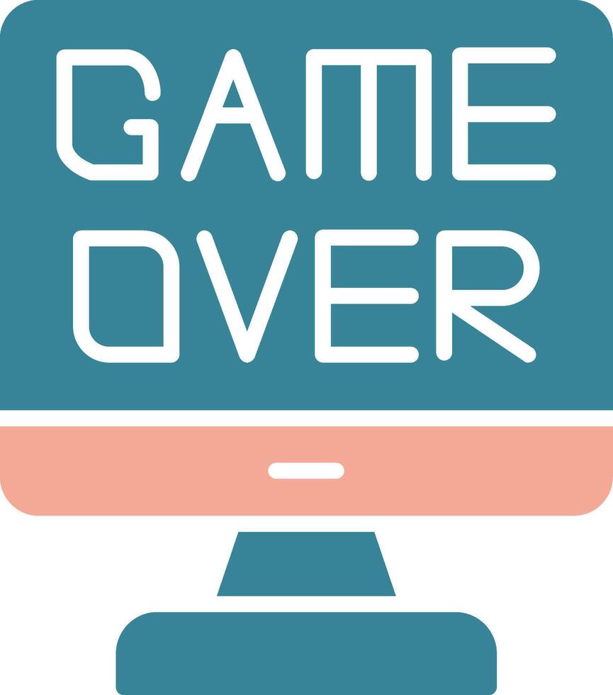 Game Over Glyph Two Color Icon vector
