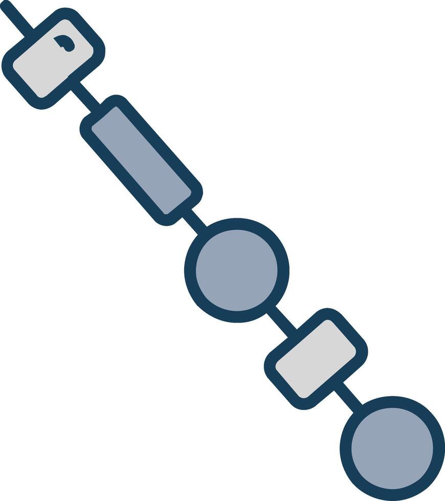 Skewer Line Filled Grey Icon vector