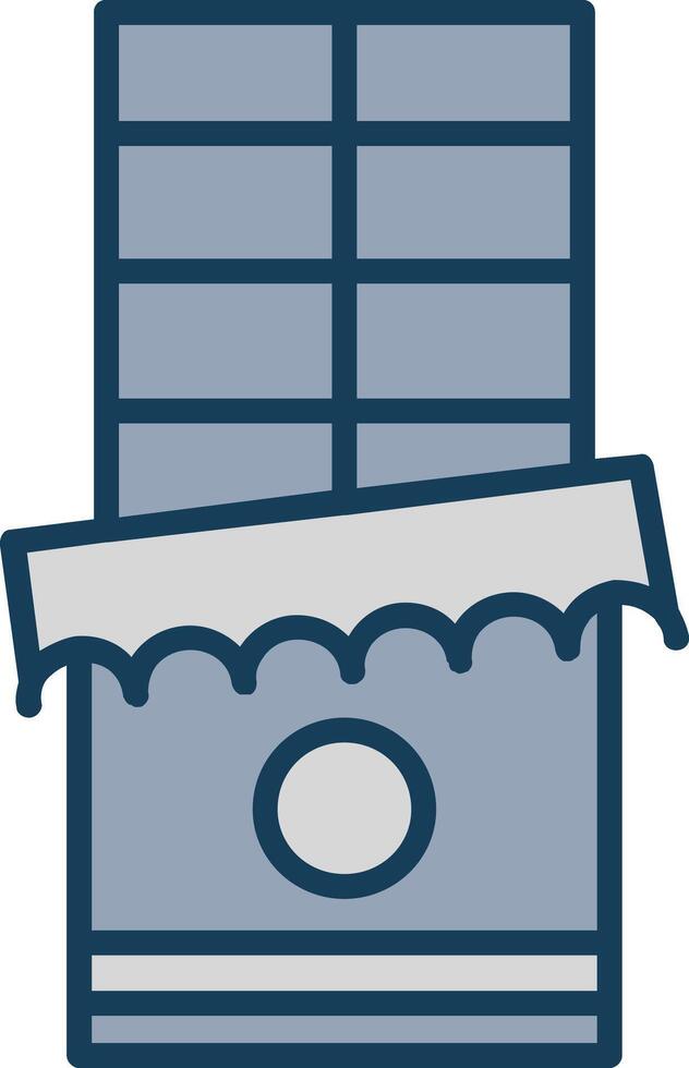 Chocolate Line Filled Grey Icon vector