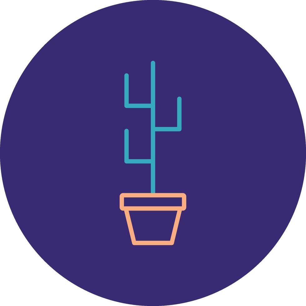 Cactus Line Two Color Circle Icon vector