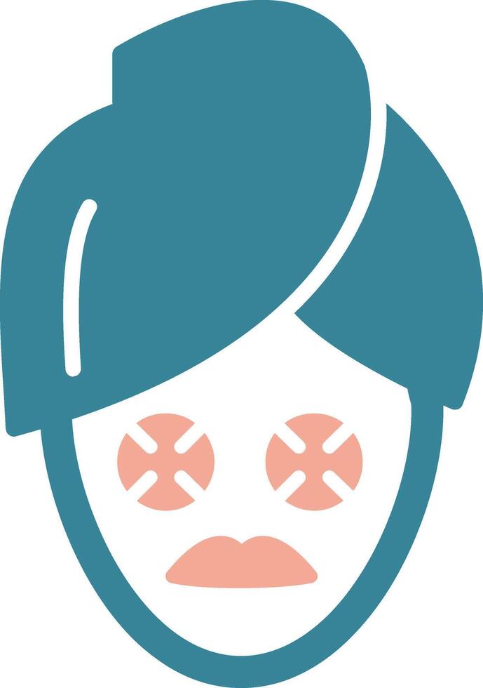 Face Mask Glyph Two Color Icon vector