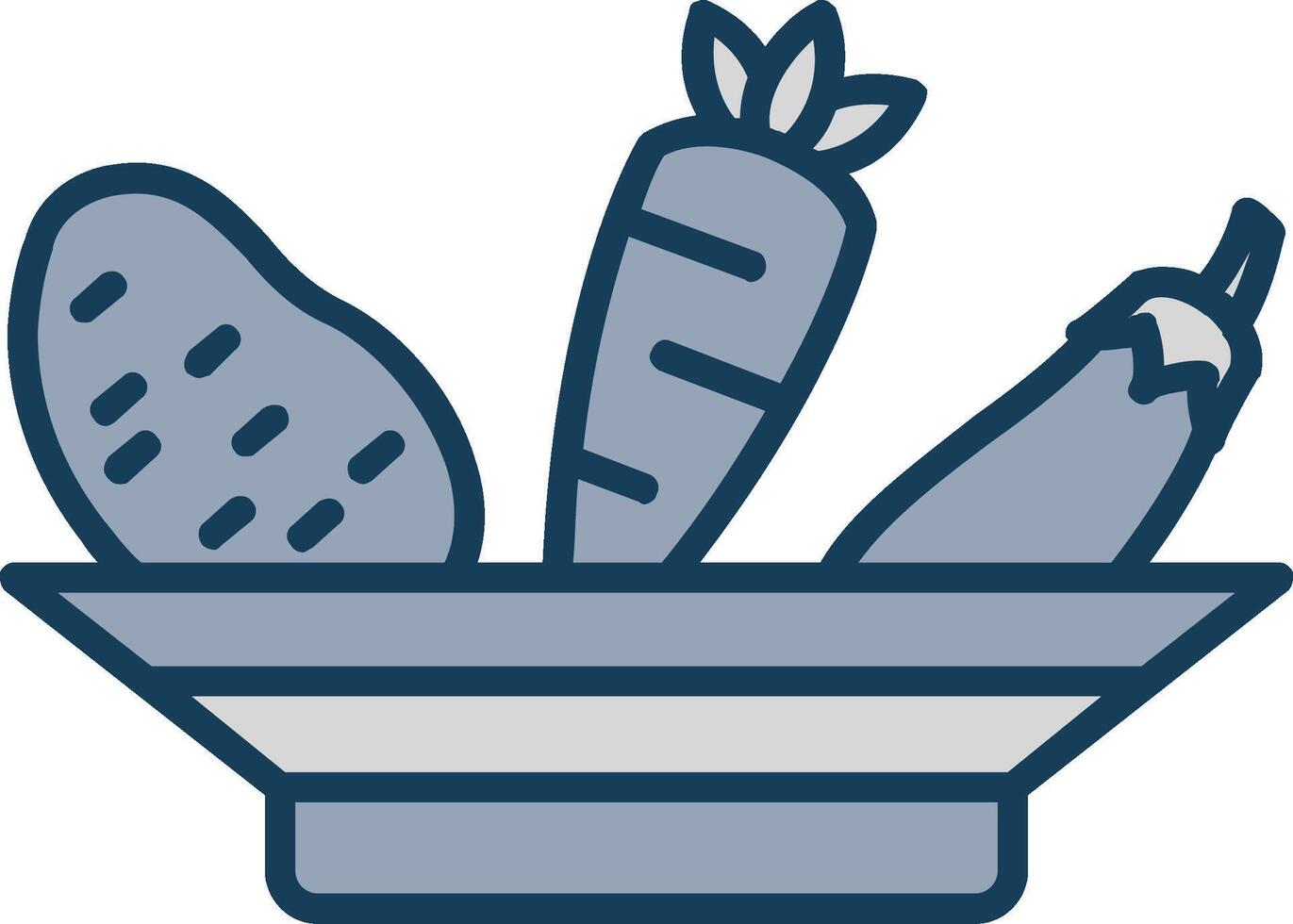 Vegetables Line Filled Grey Icon vector