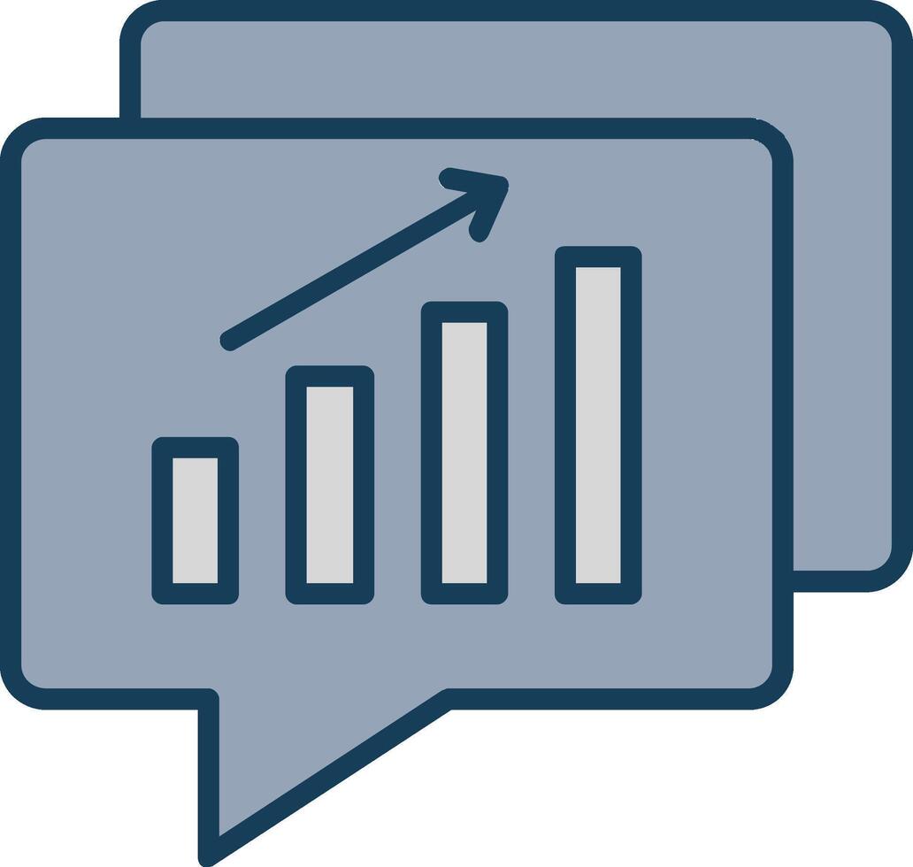 Barchart Line Filled Grey Icon vector