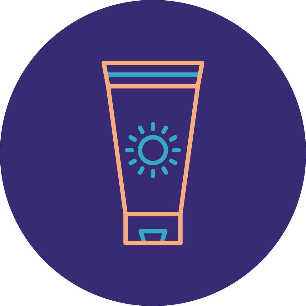 Sunblock Cream Line Two Color Circle Icon vector