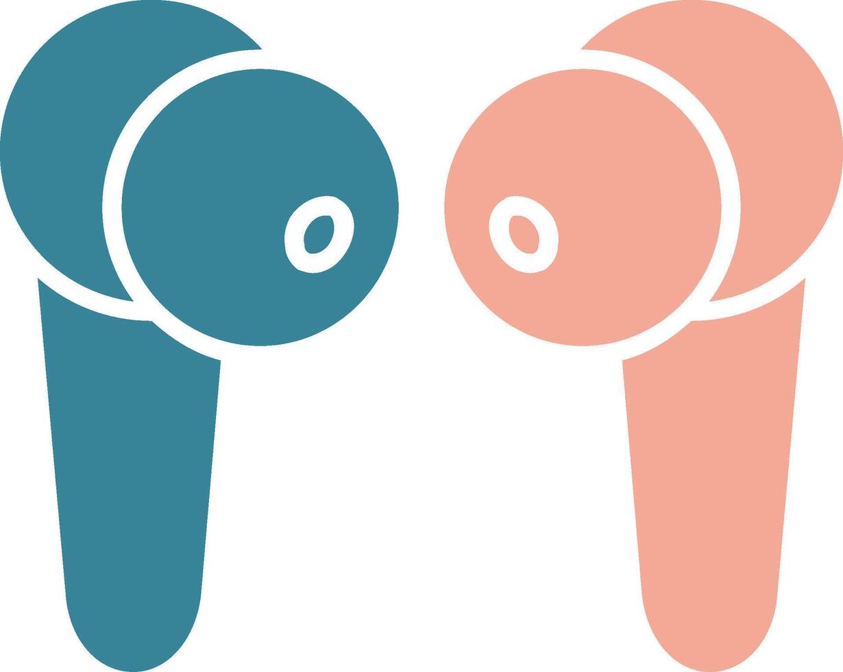 Earbuds Glyph Two Color Icon vector