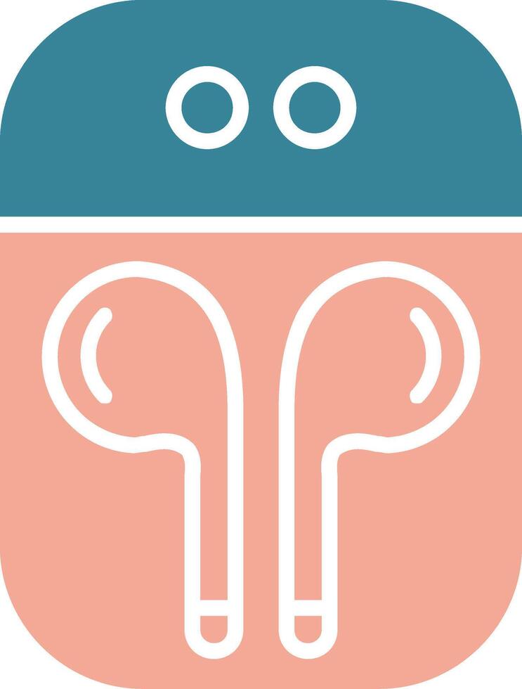 auriculares glifo icono de dos colores vector