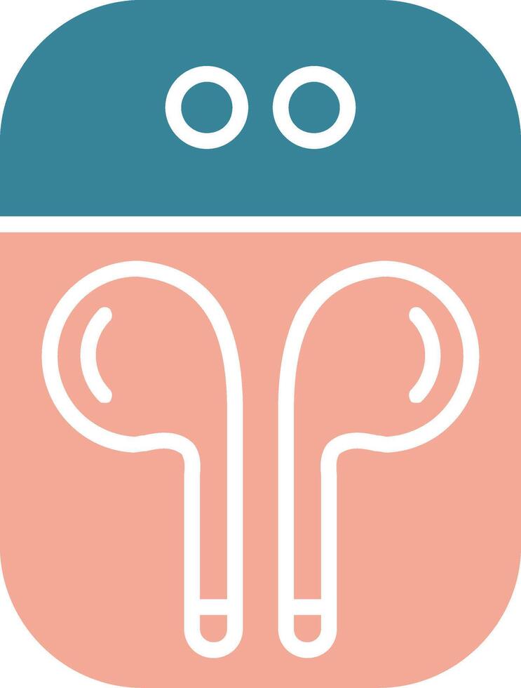 Earbuds Glyph Two Color Icon vector