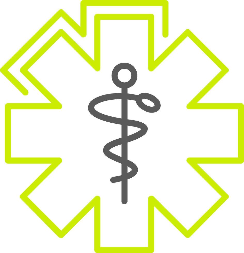 Caduceus Line Two Color Icon vector