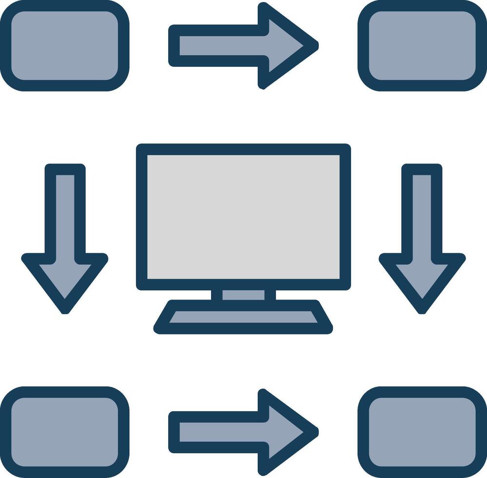 Workflow Line Filled Grey Icon vector