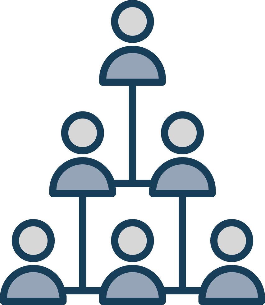 Hierarchical Structure Line Filled Grey Icon vector