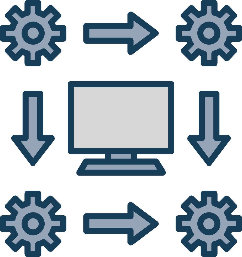 Workflow Line Filled Grey Icon vector