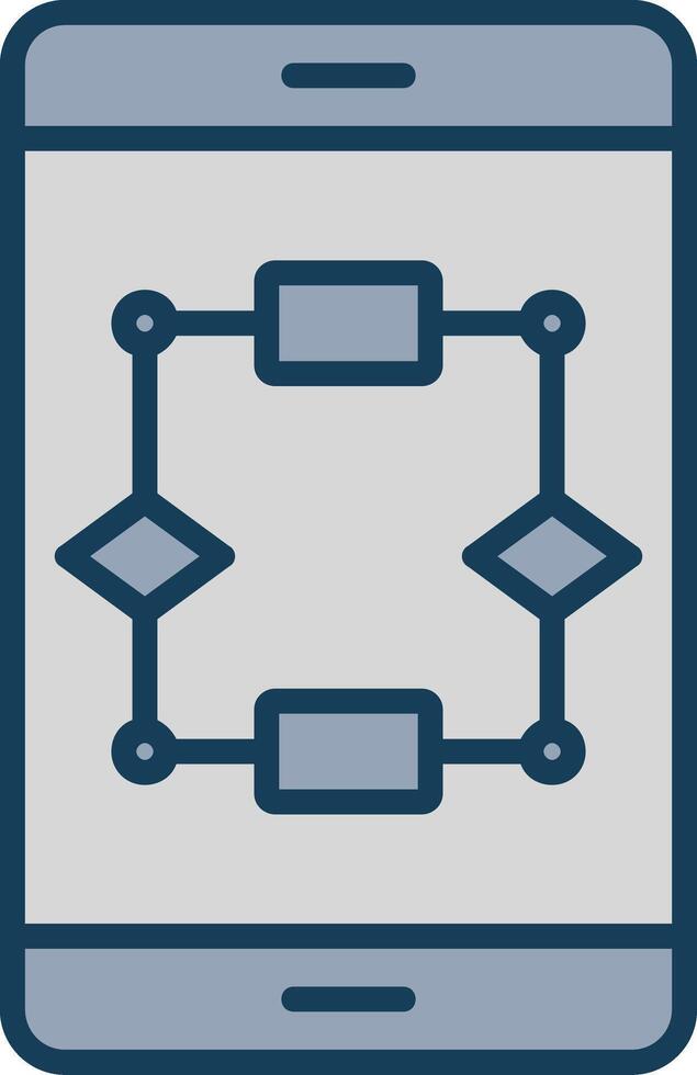 Algorithm Line Filled Grey Icon vector