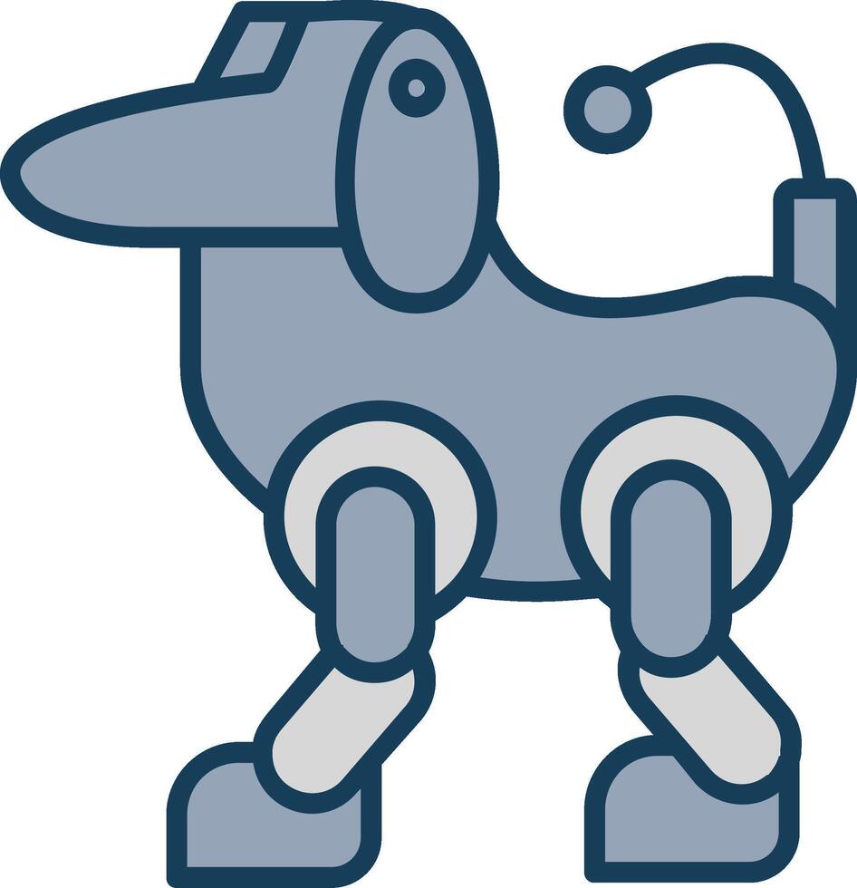 Robot Line Filled Grey Icon vector