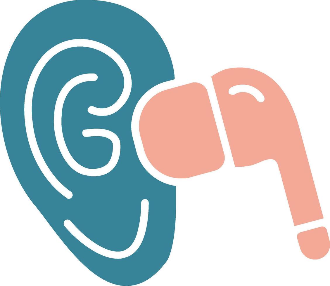 Earbud Glyph Two Color Icon vector