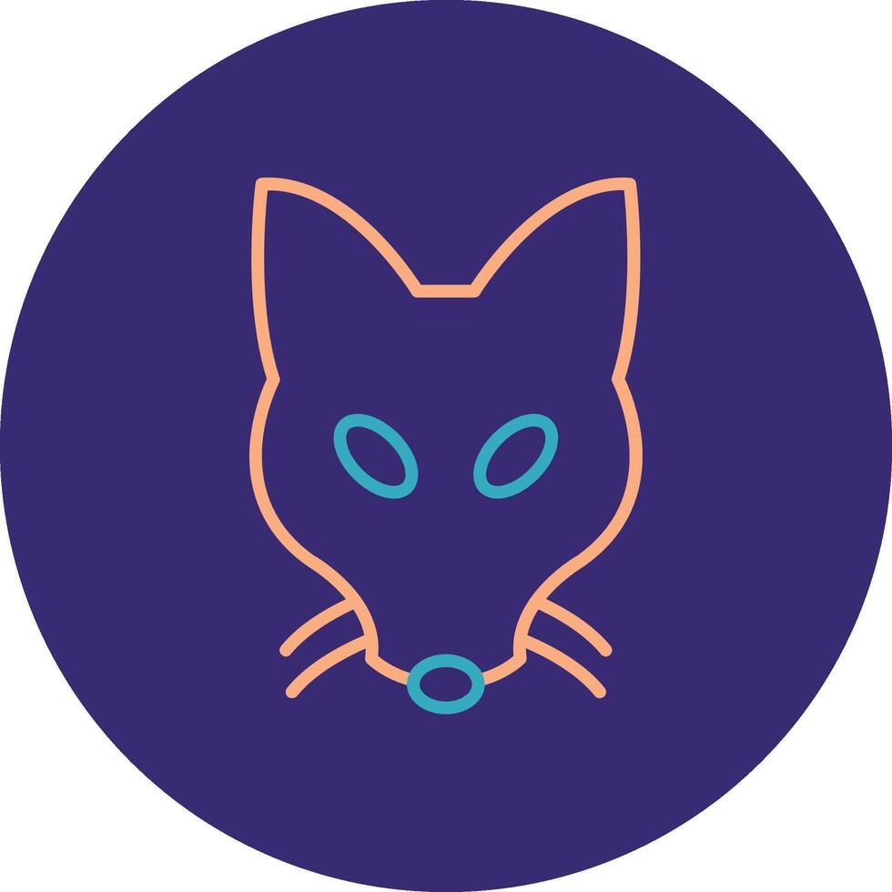 Fox Line Two Color Circle Icon vector