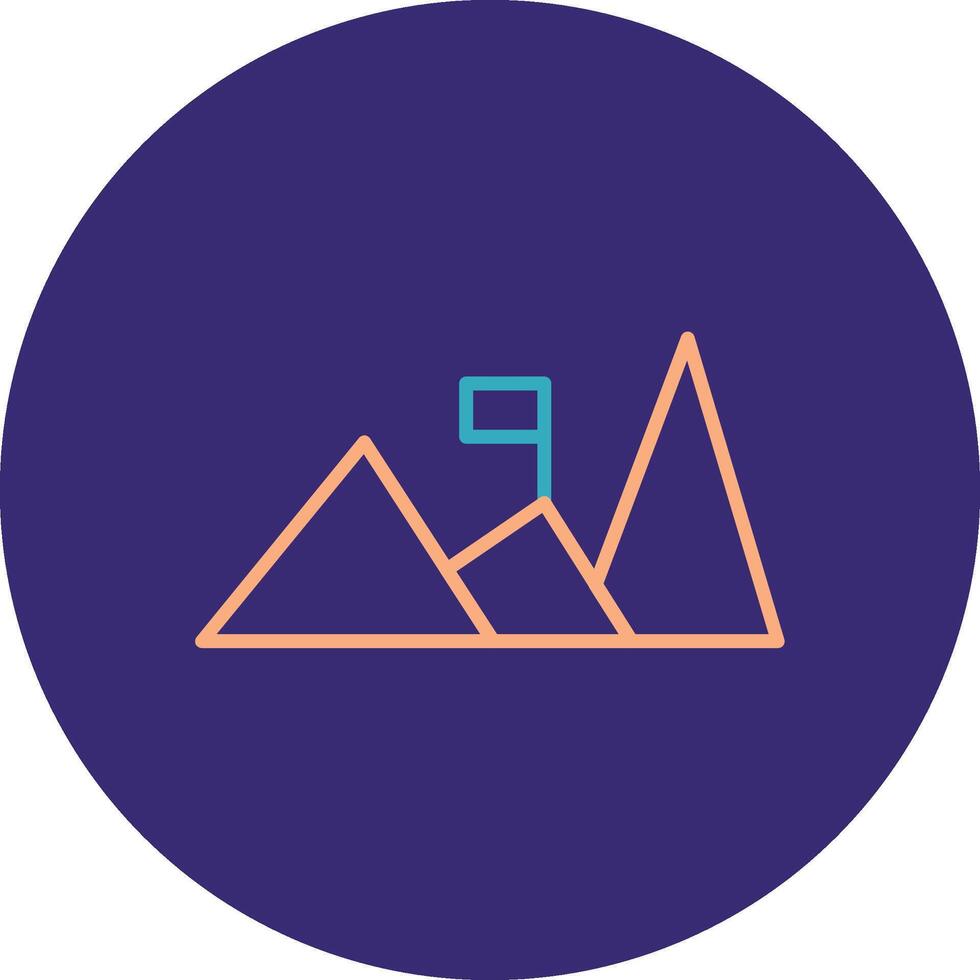 Mountains Line Two Color Circle Icon vector