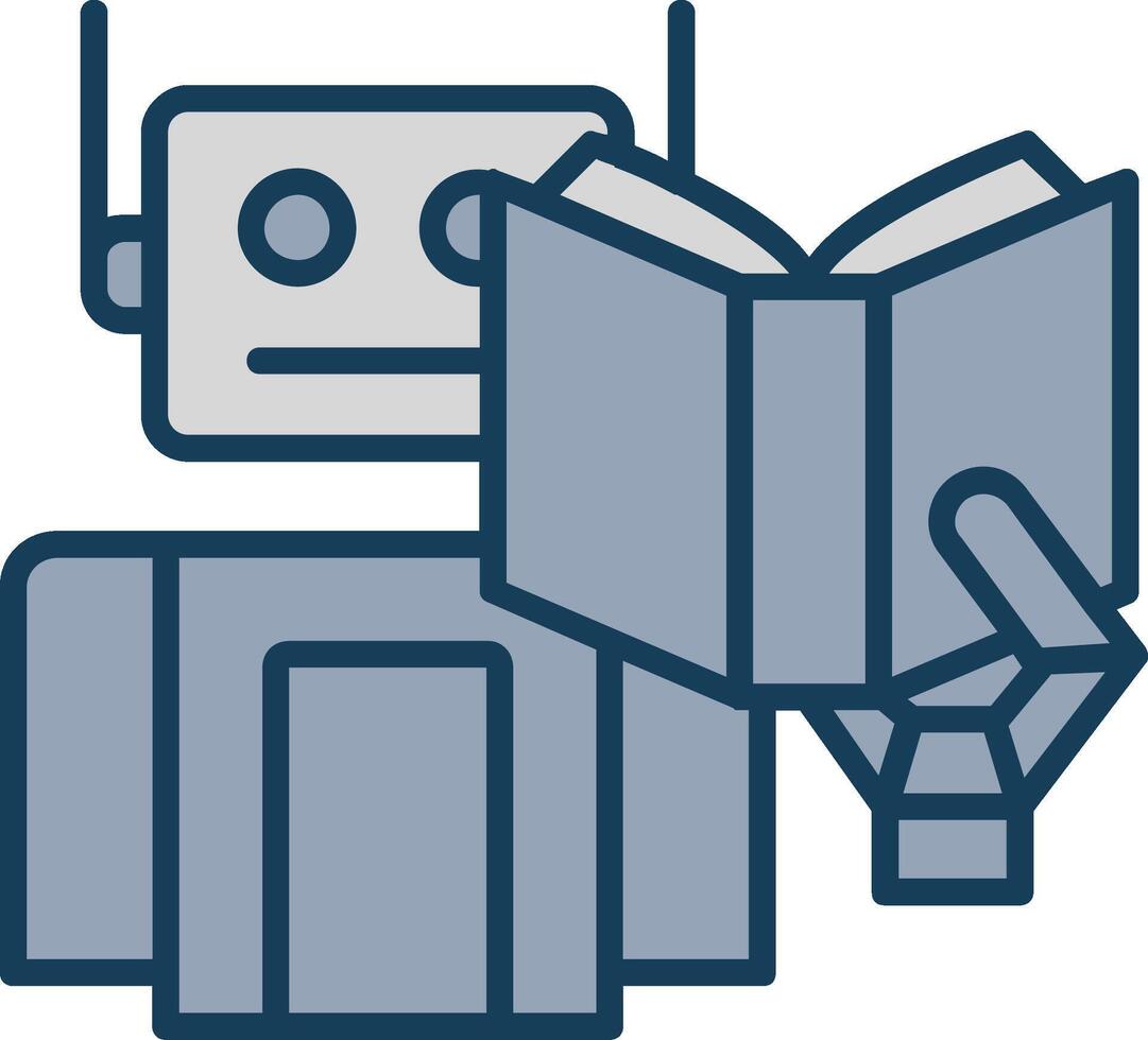 Robot Line Filled Grey Icon vector