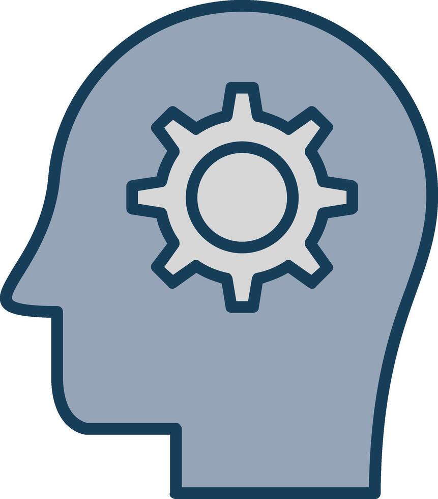 Thought Line Filled Grey Icon vector