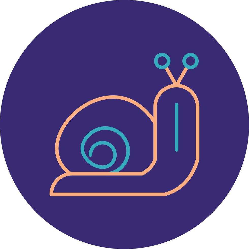 Snail Line Two Color Circle Icon vector