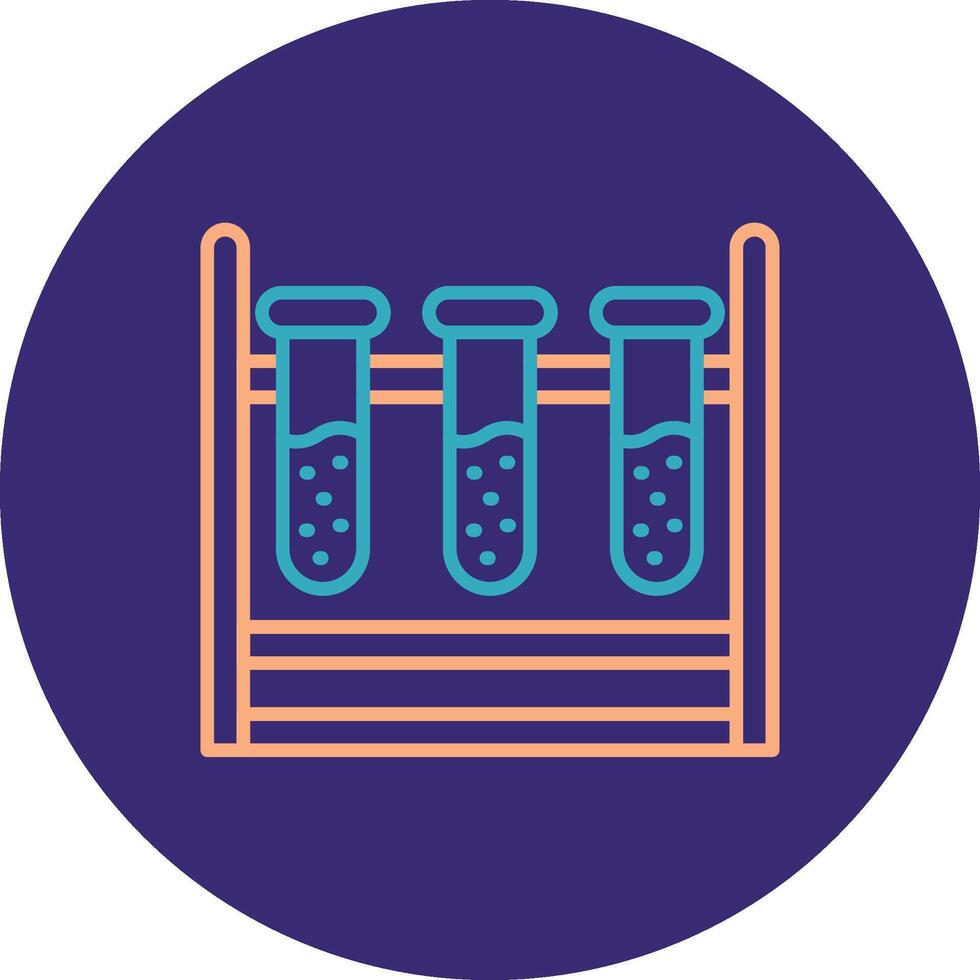 Test Tubes Line Two Color Circle Icon vector