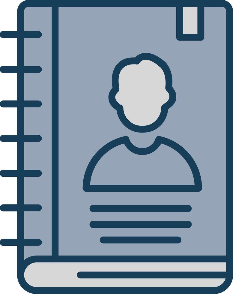Agenda Line Filled Grey Icon vector