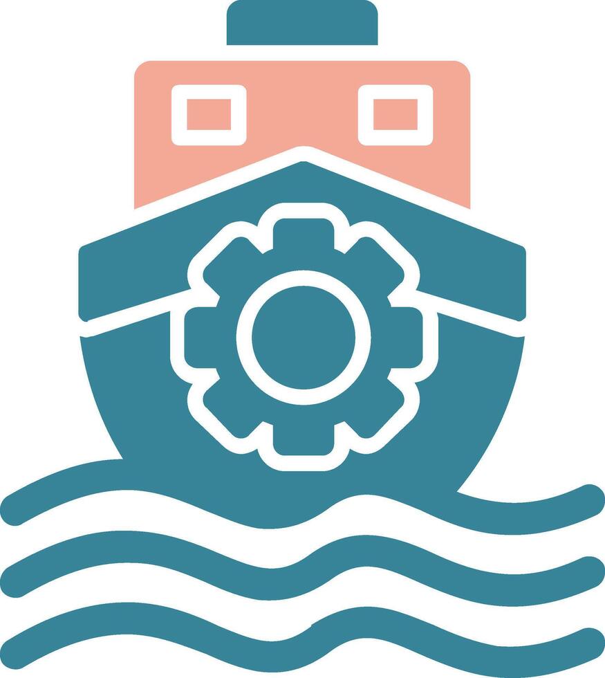 Boat Glyph Two Color Icon vector