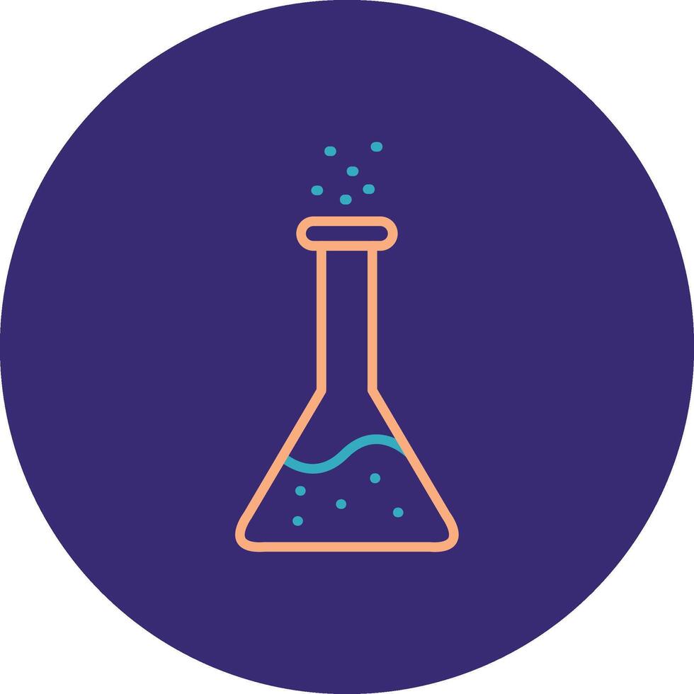Flask Line Two Color Circle Icon vector