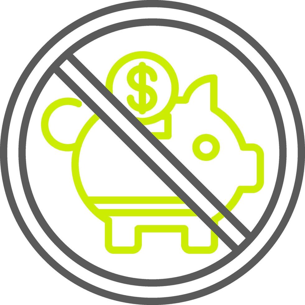 Prohibited Sign Line Two Color Icon vector