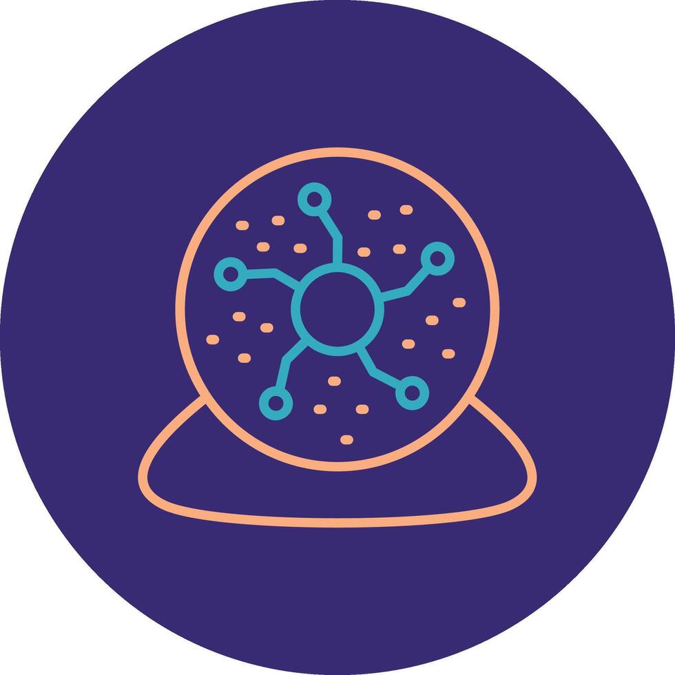 Plasma Ball Line Two Color Circle Icon vector