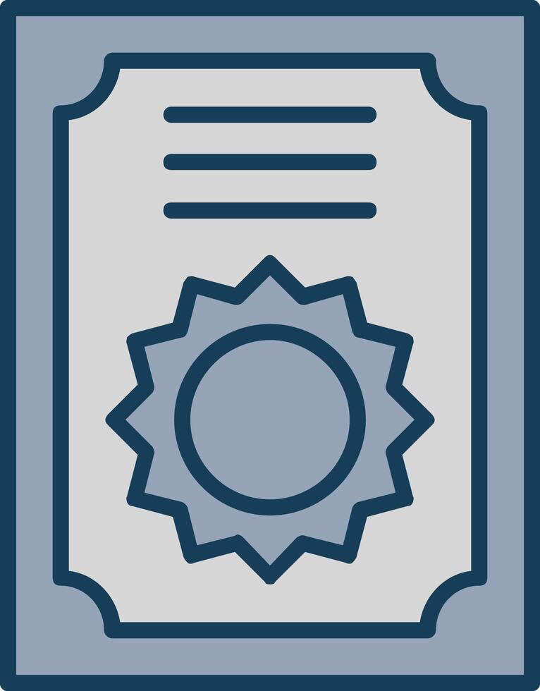 Certificate Line Filled Grey Icon vector