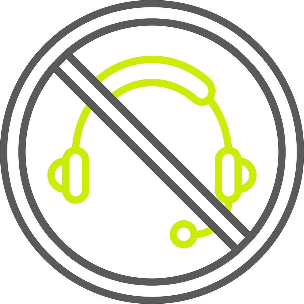 Prohibited Sign Line Two Color Icon vector