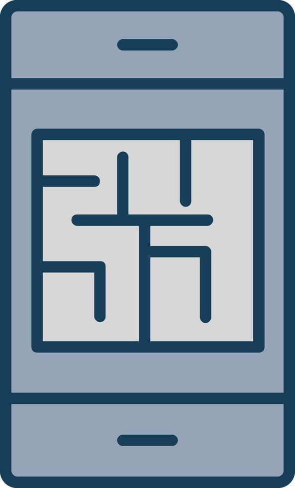 Maze Line Filled Grey Icon vector