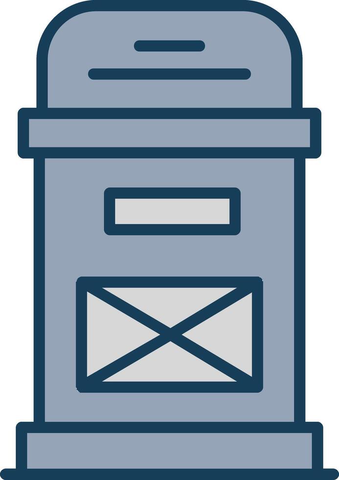 Postbox Line Filled Grey Icon vector