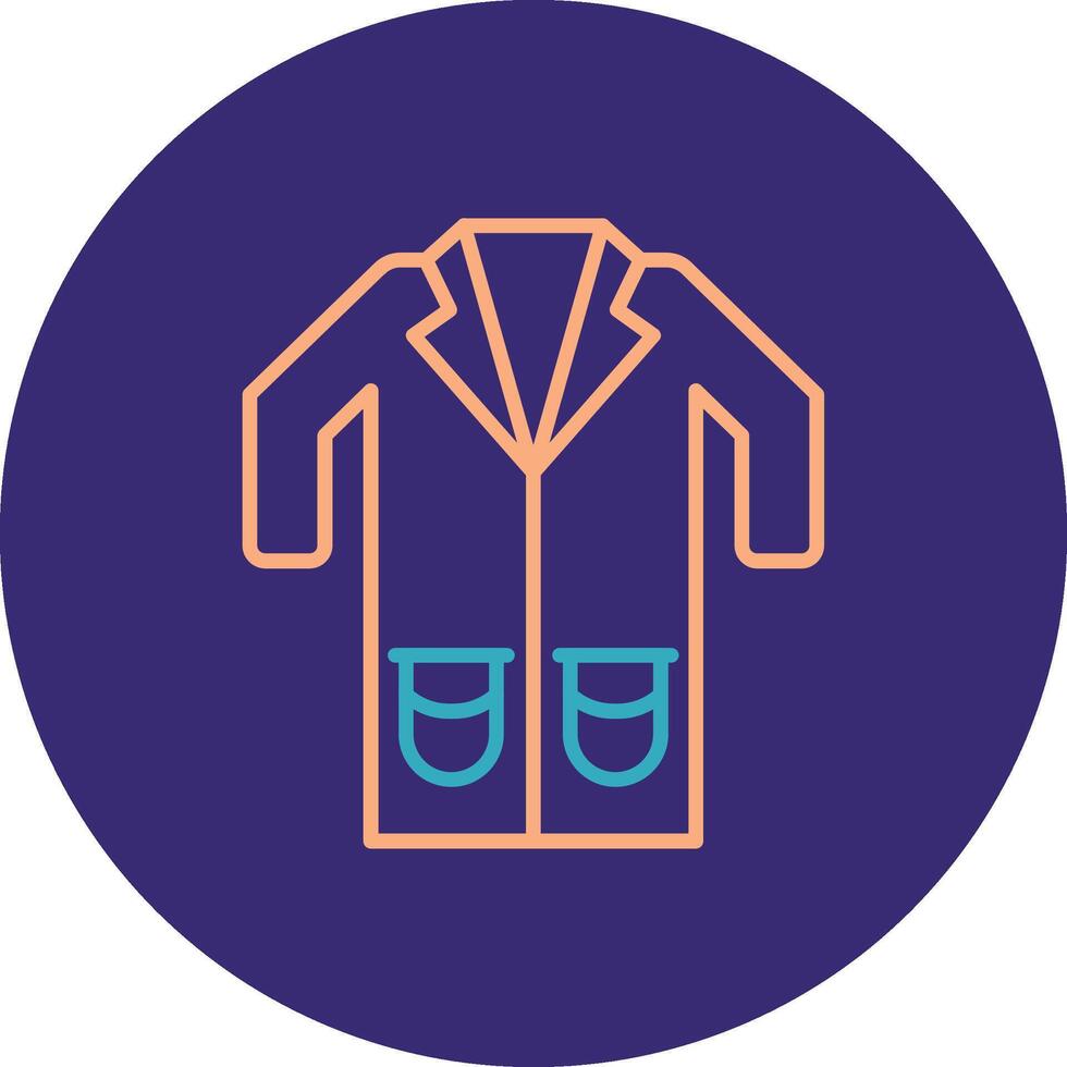 Lab Coat Line Two Color Circle Icon vector