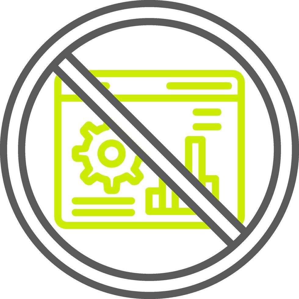 prohibido firmar línea dos color icono vector
