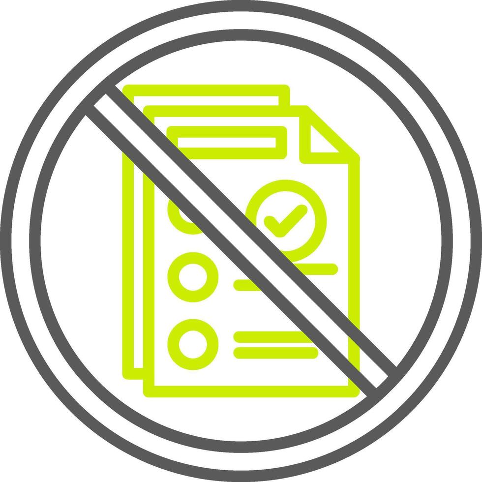 Prohibited Sign Line Two Color Icon vector