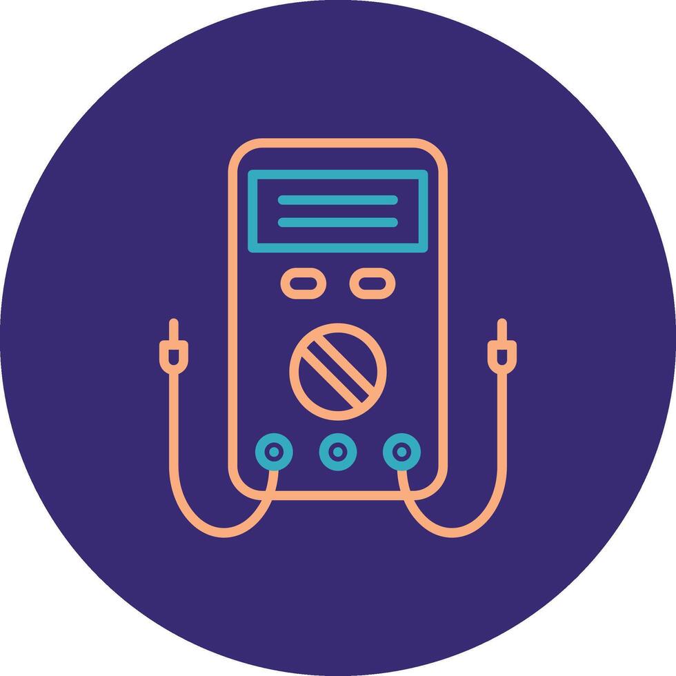 Multimeter Line Two Color Circle Icon vector