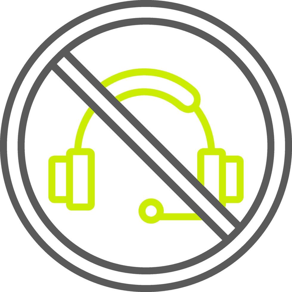 Prohibited Sign Line Two Color Icon vector