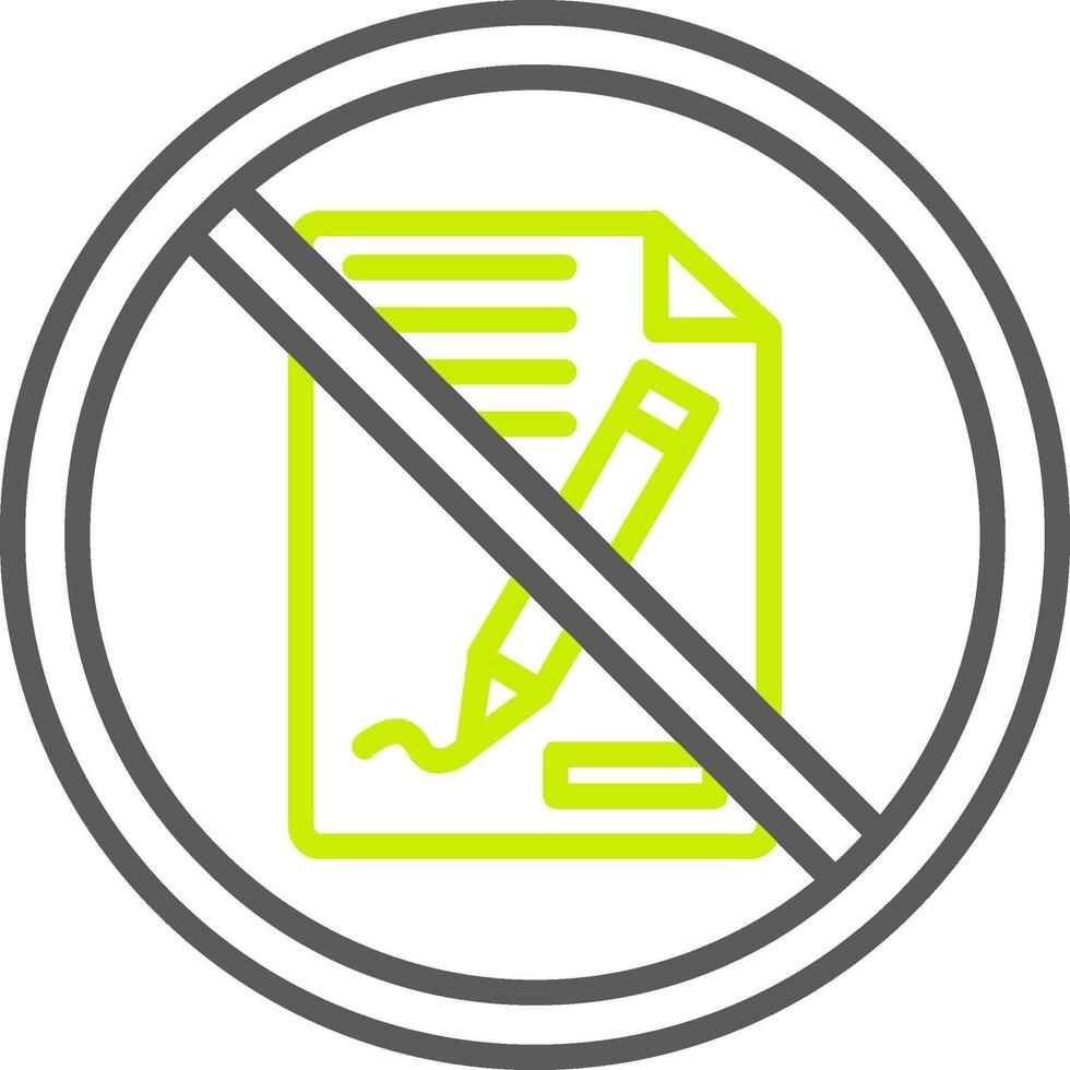 Prohibited Sign Line Two Color Icon vector
