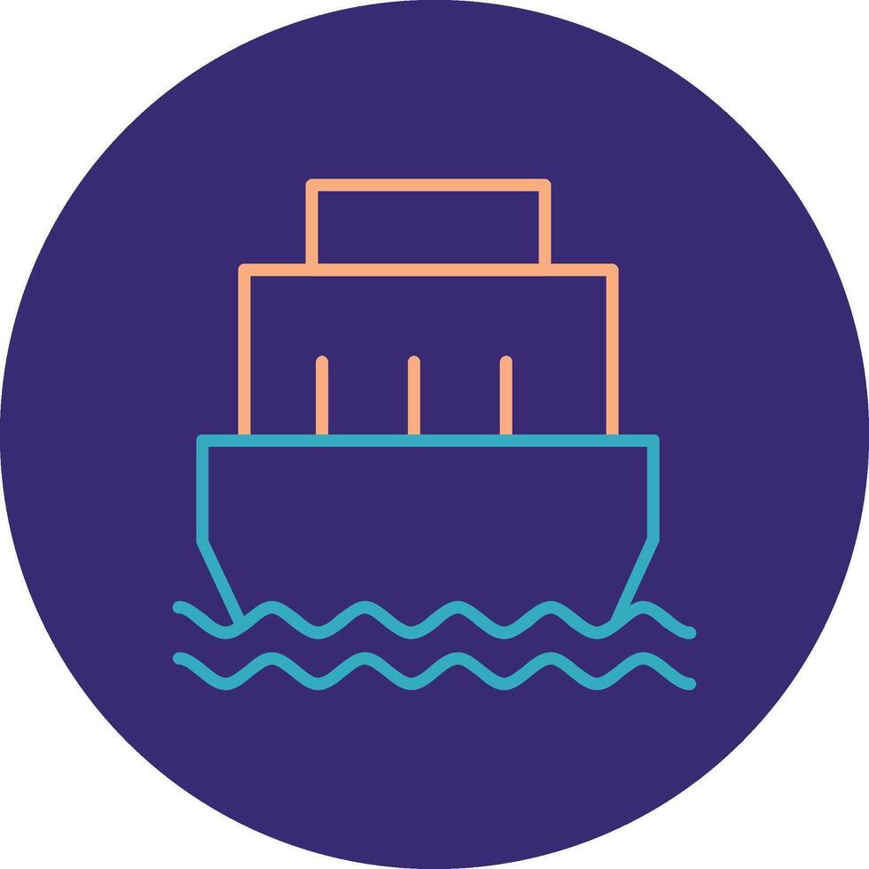 Port Line Two Color Circle Icon vector