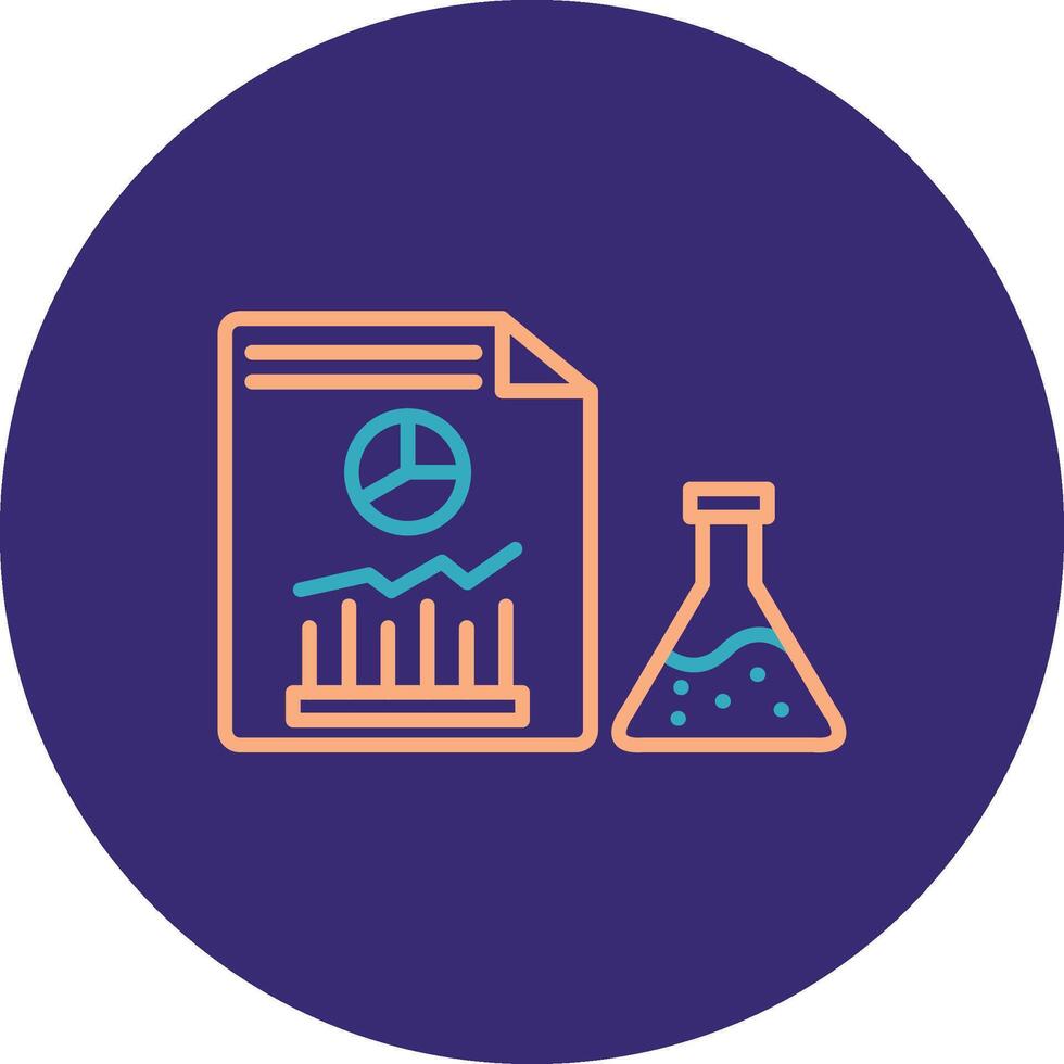 Chemical Analysis Line Two Color Circle Icon vector