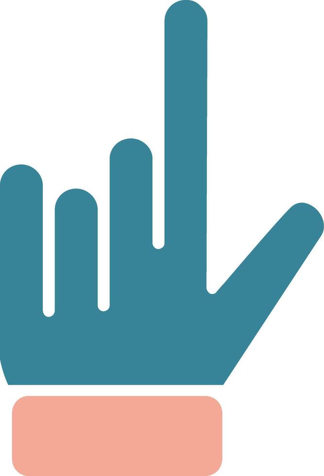 Pointing Hand Glyph Two Color Icon vector