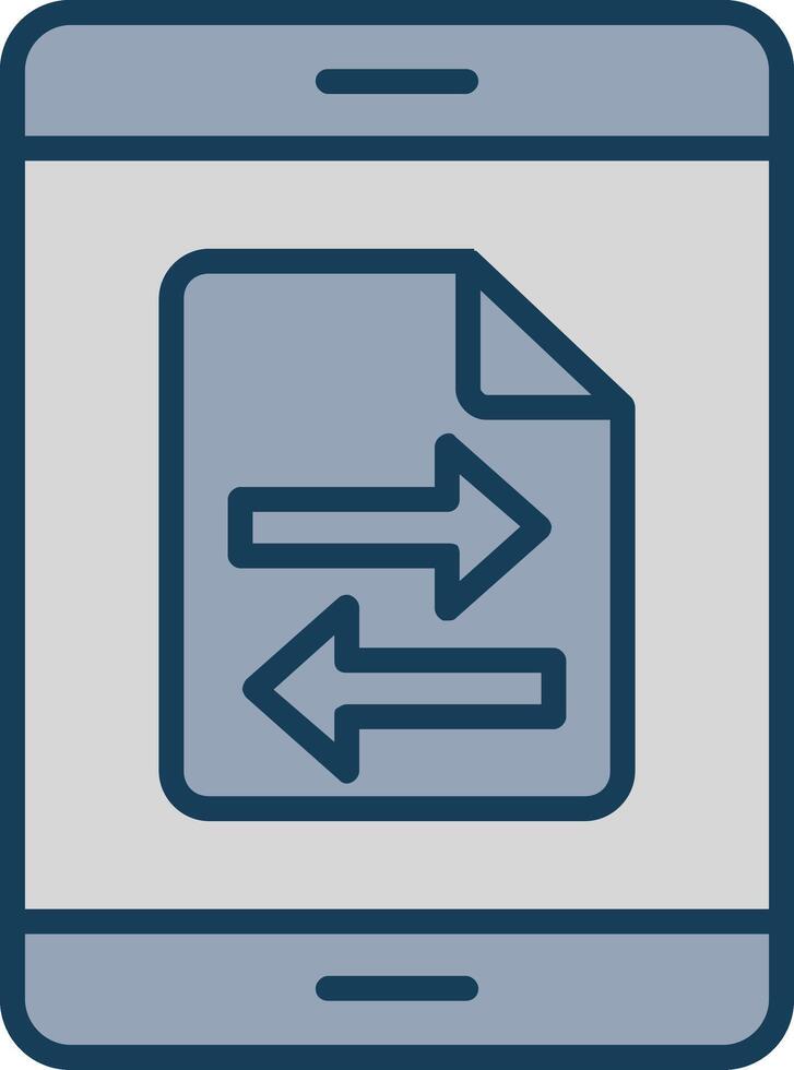 Data Transfer Line Filled Grey Icon vector