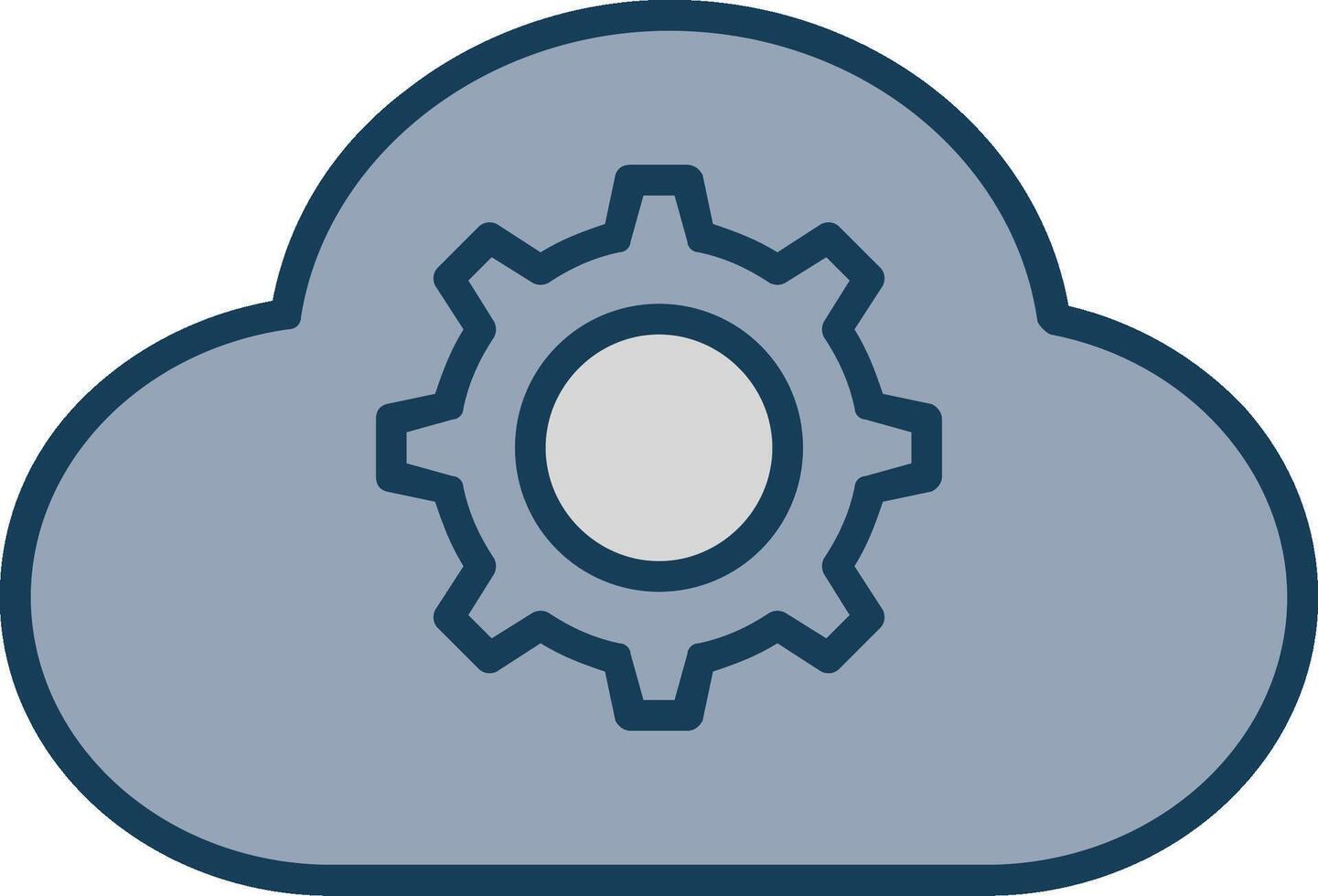 Cloud Settings Line Filled Grey Icon vector
