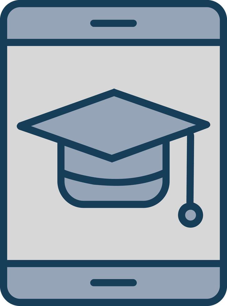 Graduation Line Filled Grey Icon vector