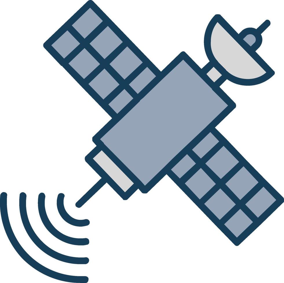 Satellite Line Filled Grey Icon vector